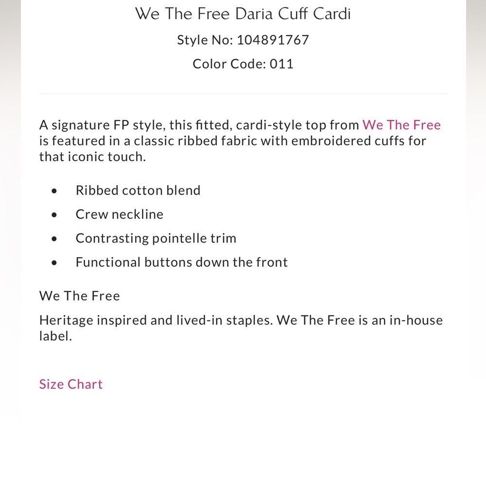 Free People We the Free Daria Cardi- Black Heart Combo - Picture 2 of 6